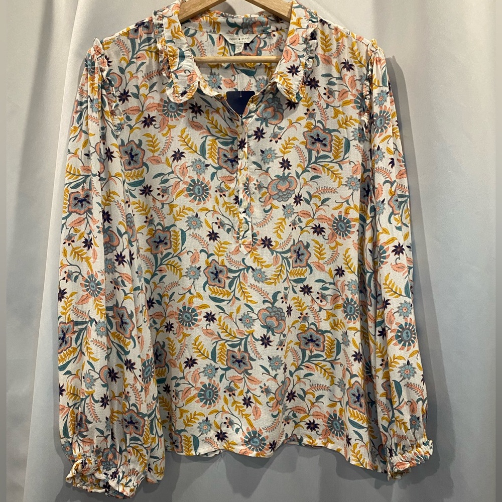 Lucky Brand Floral Long Sleeve Blouse